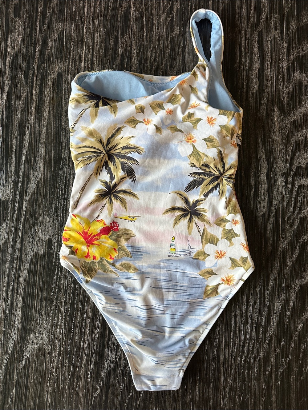 Seafolly Australia Coast To Coast One Shoulder One Piece Swimsuit Powder Blue, 6 - Picture 7 of 11